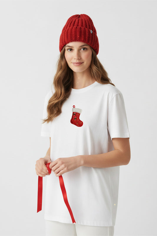 Christmas Stocking Embroidered T-Shirt