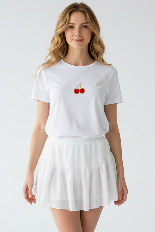 Mini Cherry Embroidered T-Shirt
