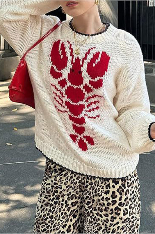 Lobster Graphic Oversized Sweater