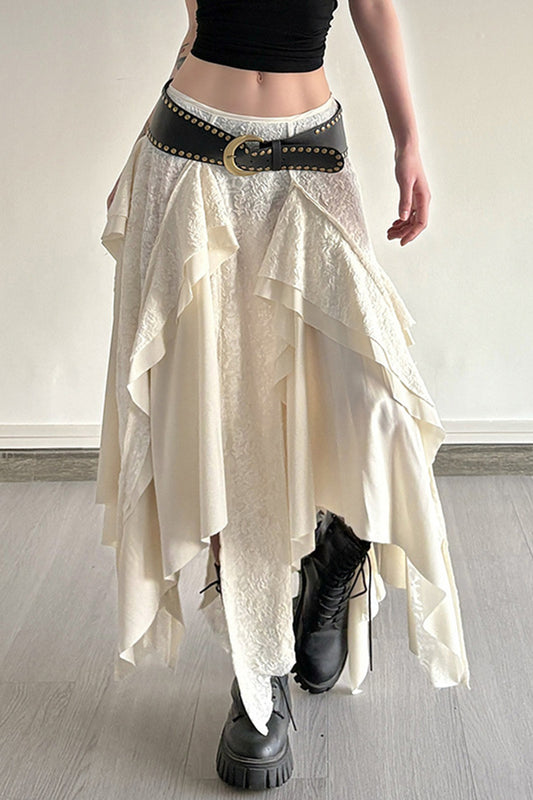 Asymmetrical Layered Midi Skirt