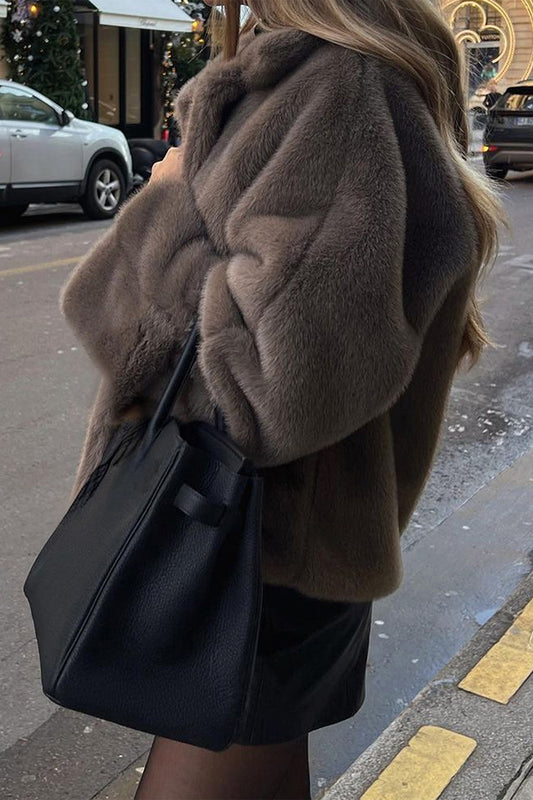 Cozy Chic Faux Fur Open Front Coat