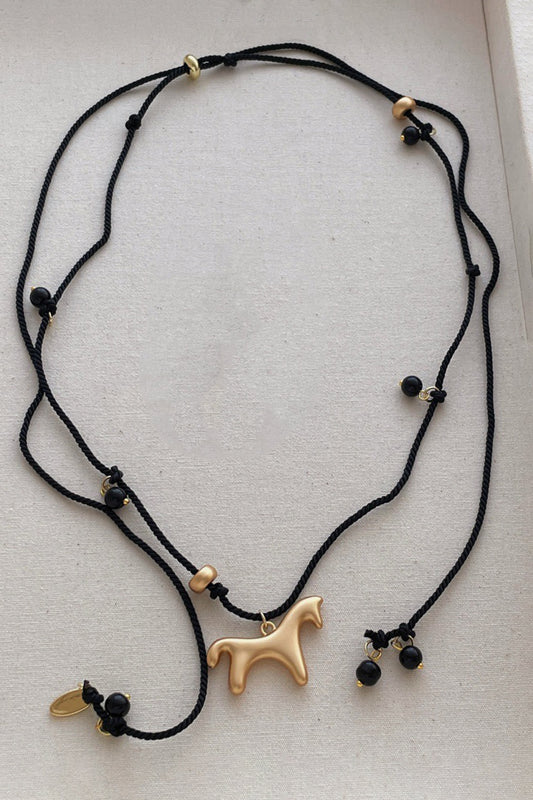 Abstract Pendant Layered Necklace