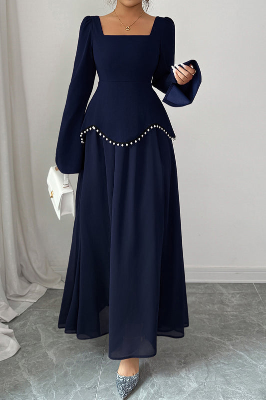 Elegant Square Neck Maxi Dress