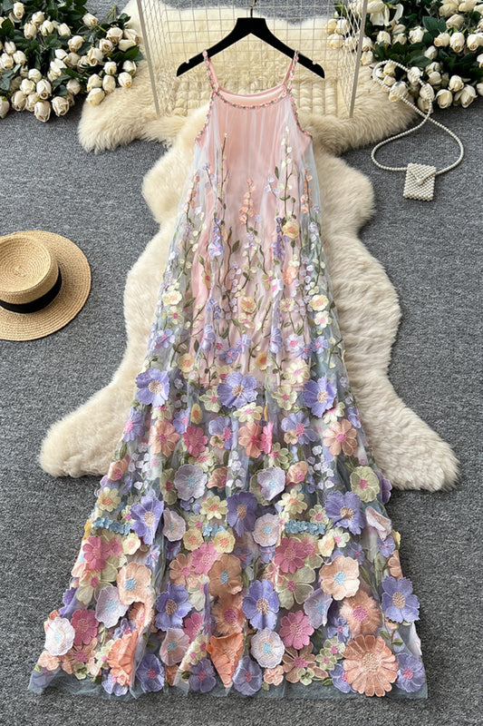 Floral Sleeveless Casual Maxi Dress