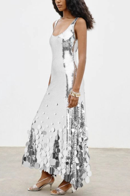 Sequin Sleeveless Evening Dress