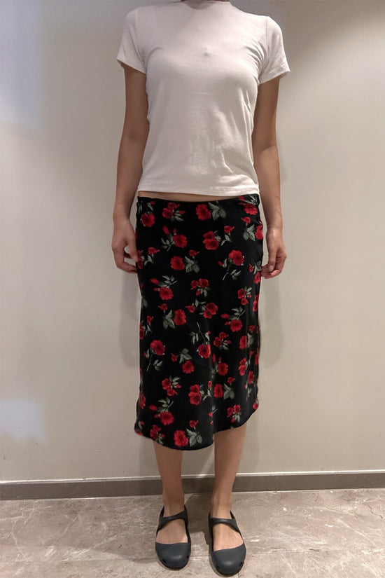Print Midi Slip Skirt