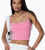Lace Trim Cami Crop Top