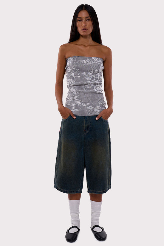 Star Pattern Denim Culottes
