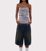 Star Pattern Denim Culottes