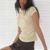 Short Sleeve Ruched Detail Knit Top