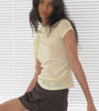 Short Sleeve Ruched Detail Knit Top
