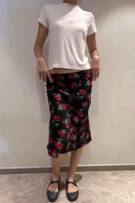 Print Midi Slip Skirt
