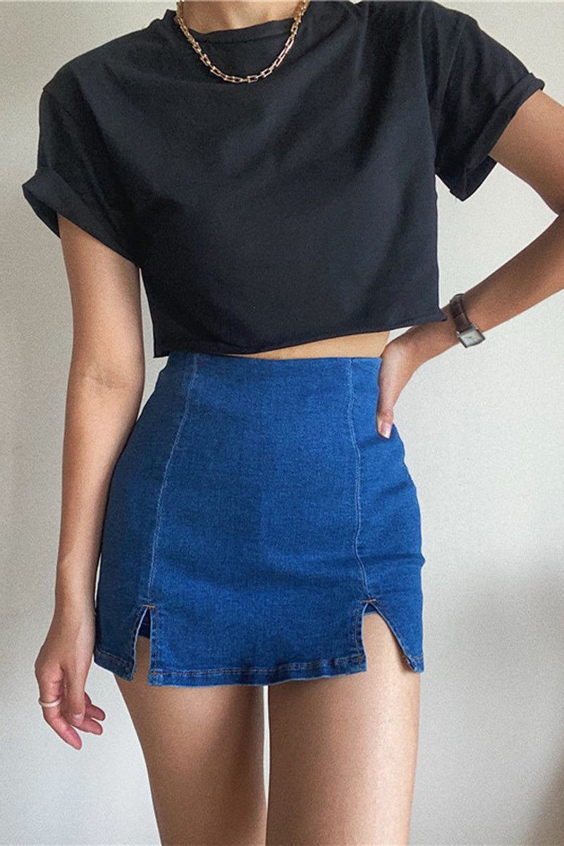 Boxy Fit Raw Hem Crop Tee