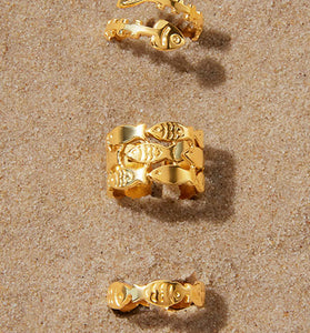 Fish Motif Statement Ring