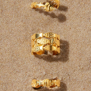 Fish Motif Statement Ring