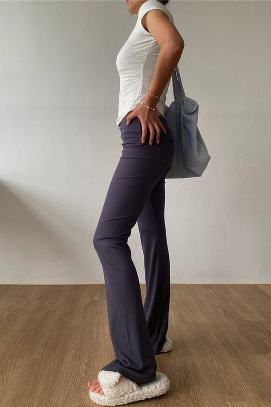 Foldover Waist Flared Lounge Pants