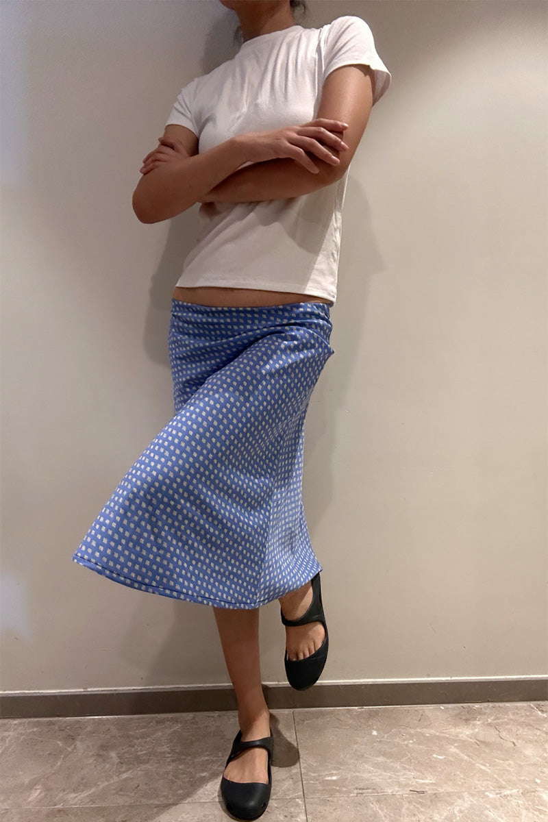 Print Midi Slip Skirt