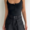 Button Detail Ribbed Cami Top