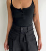 Button Detail Ribbed Cami Top