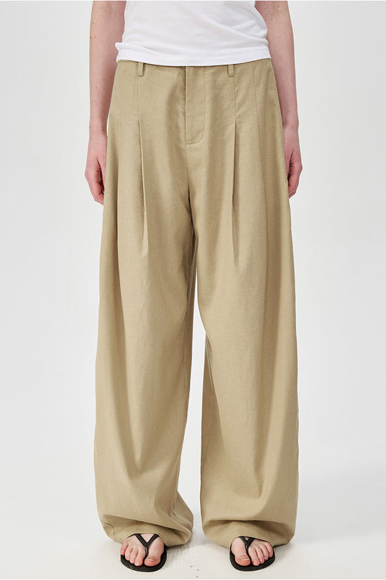 High-Waist Pleated Loose Fit Trousers