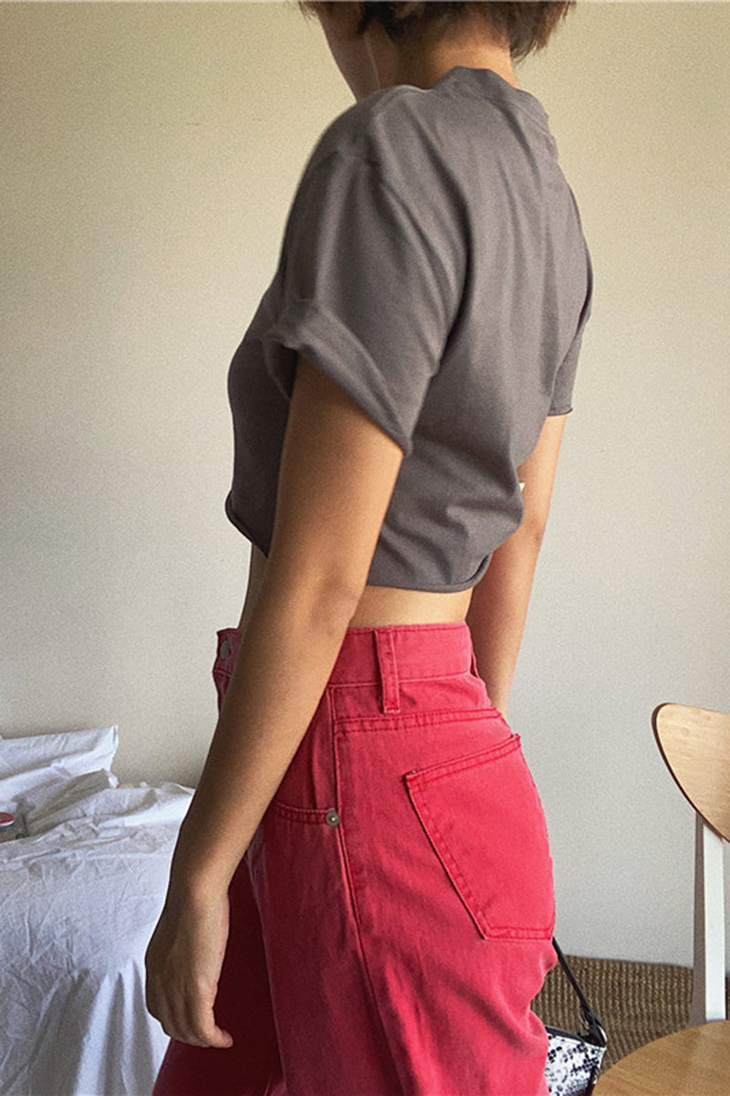Crew Neck Cropped Tee