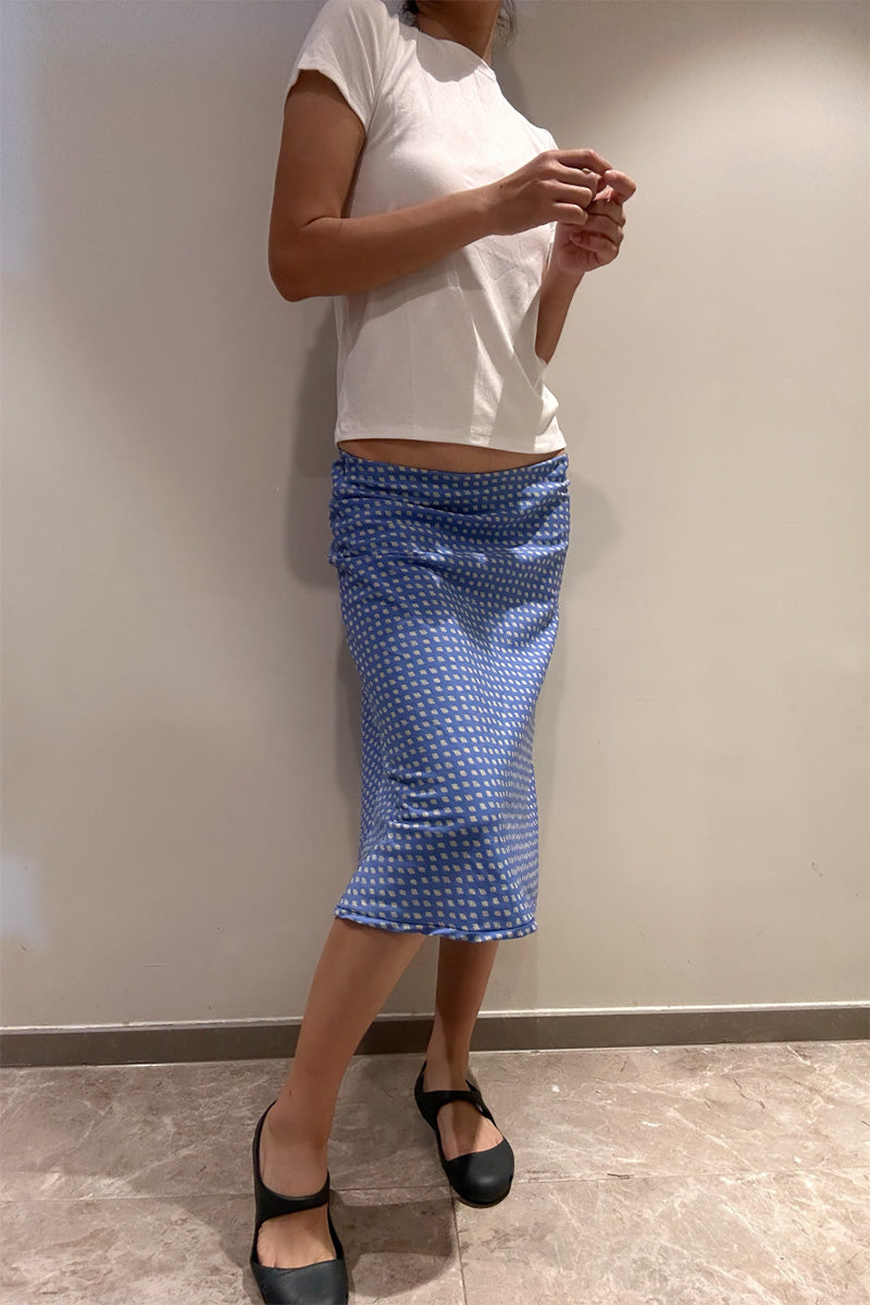 Print Midi Slip Skirt