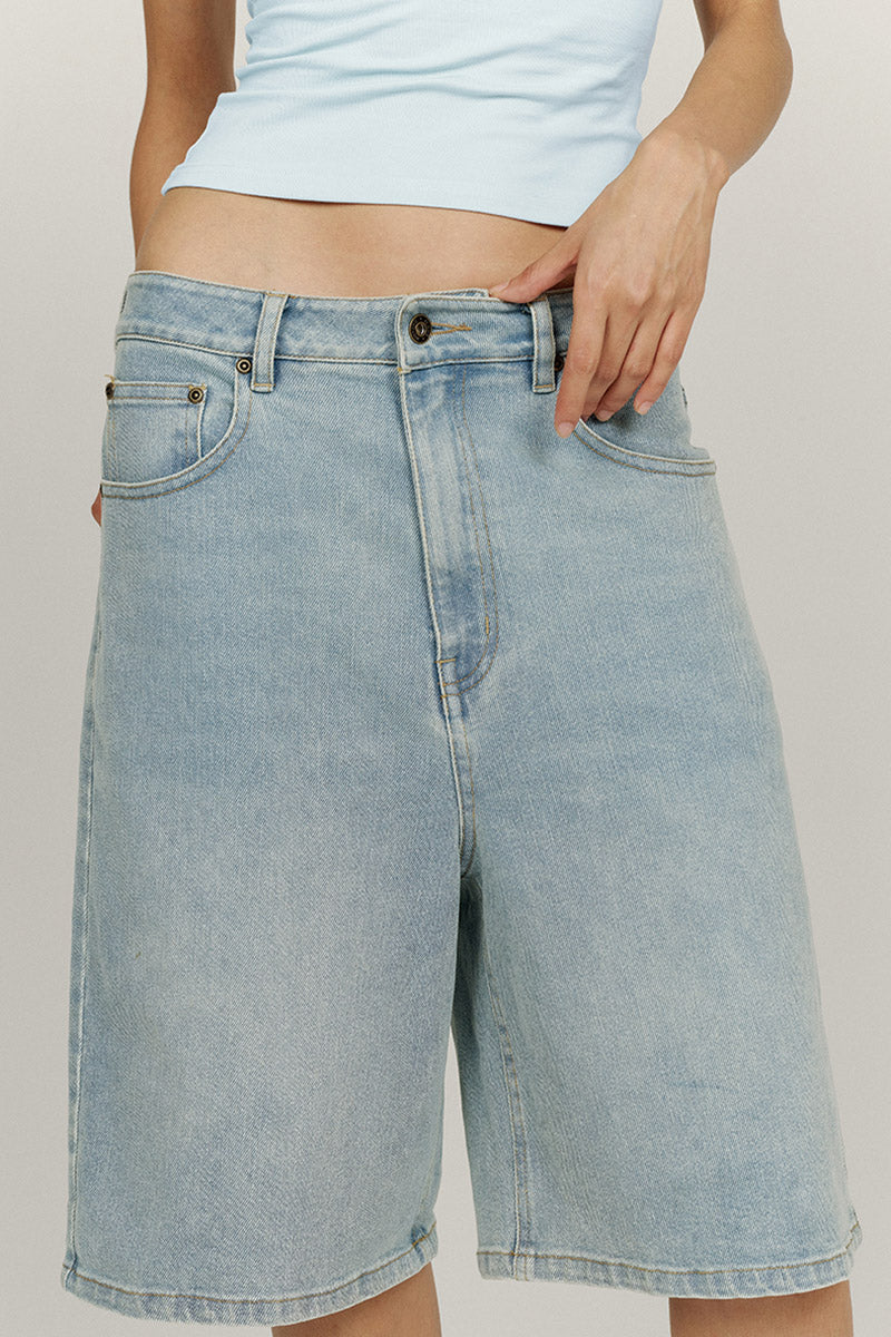 Casual Longline Denim Shorts