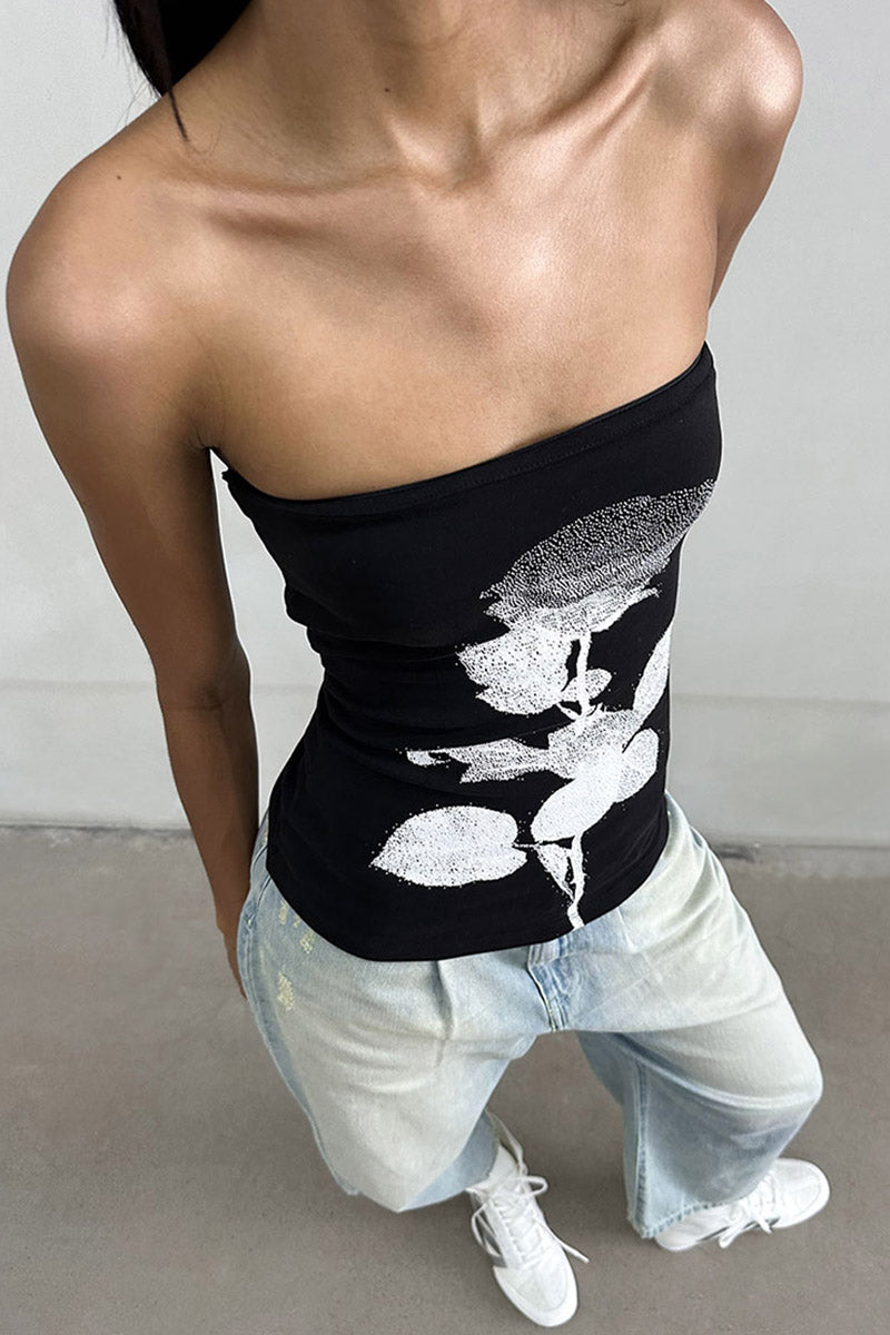 Bold Floral Strapless Tube Top