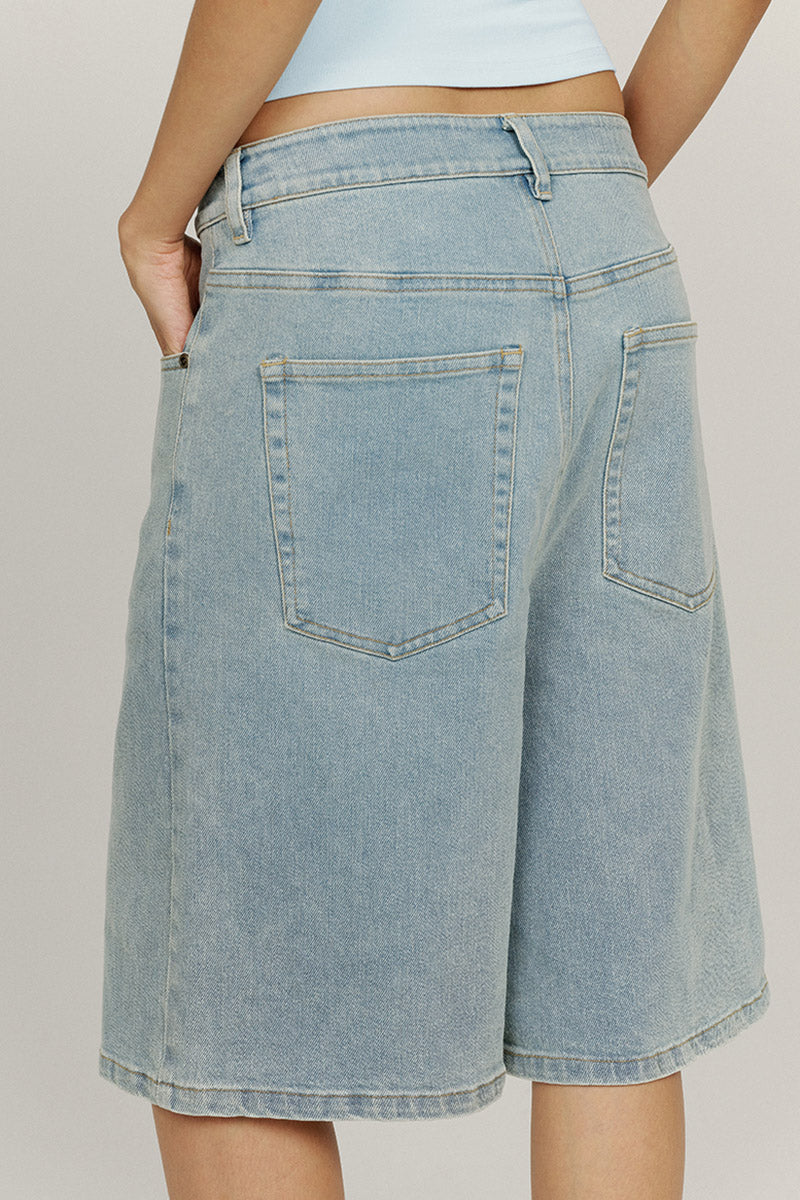 Casual Longline Denim Shorts