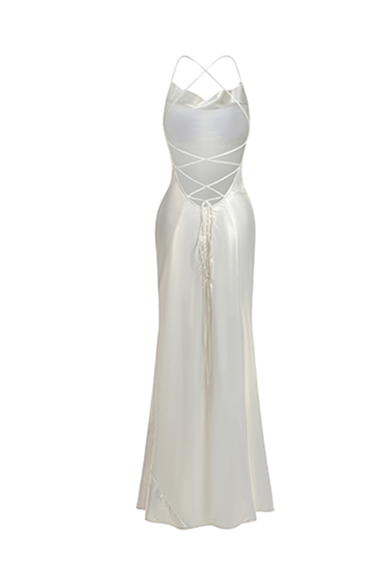 Backless Maxi Dress with Spaghetti Straps