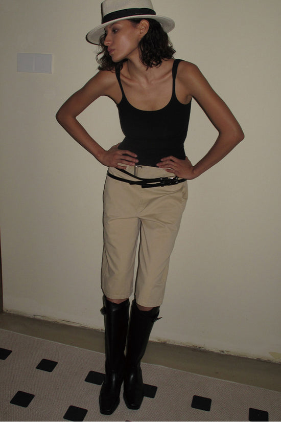 Belted Wide-Leg Utility Shorts