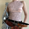 Bold Text Print Mesh Tank