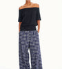 Off-Shoulder Knit Top with Band Hem