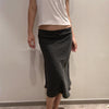 Micro Check Midi Slip Skirt