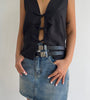 Bow Front Cutout Sleeveless Top