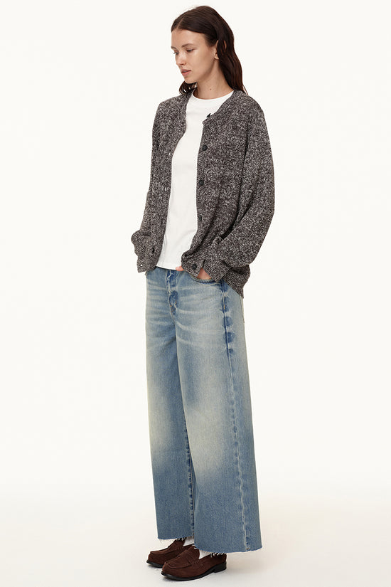Wide-Leg Washed Denim Jeans