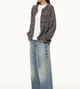 Wide-Leg Washed Denim Jeans