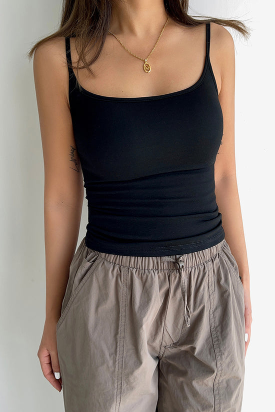 Spaghetti Strap Fitted Tank Top
