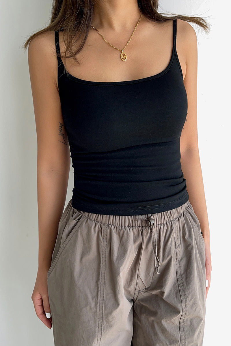 Spaghetti Strap Fitted Tank Top