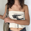 Strapless Rose Print Tube Top