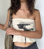 Strapless Rose Print Tube Top