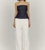 Strapless Structured Denim Top