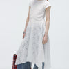 Lace Overlay Asymmetrical Slip Dress