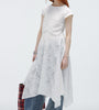 Lace Overlay Asymmetrical Slip Dress