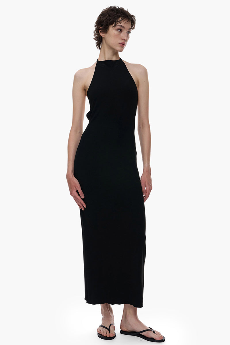 Halter Neck Backless Slim Maxi Dress