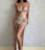 Velvet High-Slit Cami Dress