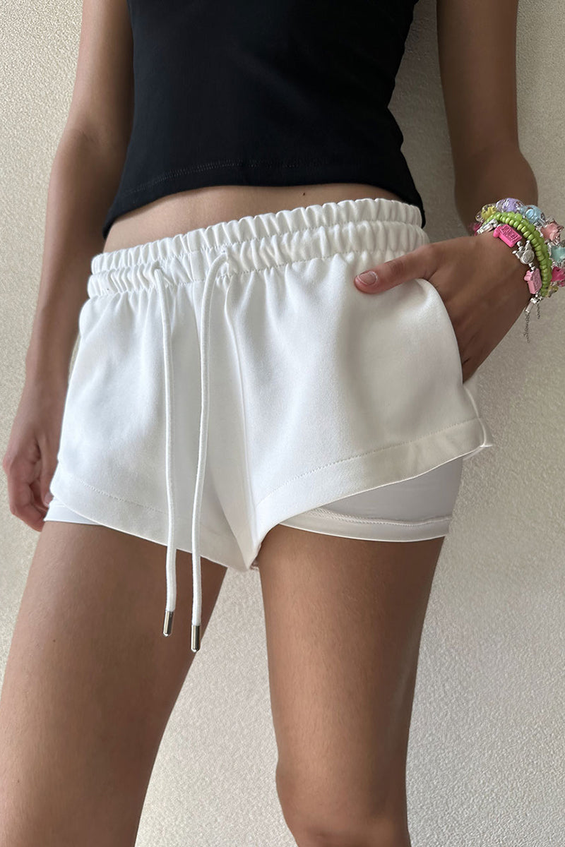 Double Layer Drawstring Shorts