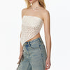 Strapless Lace Scarf Crop Top