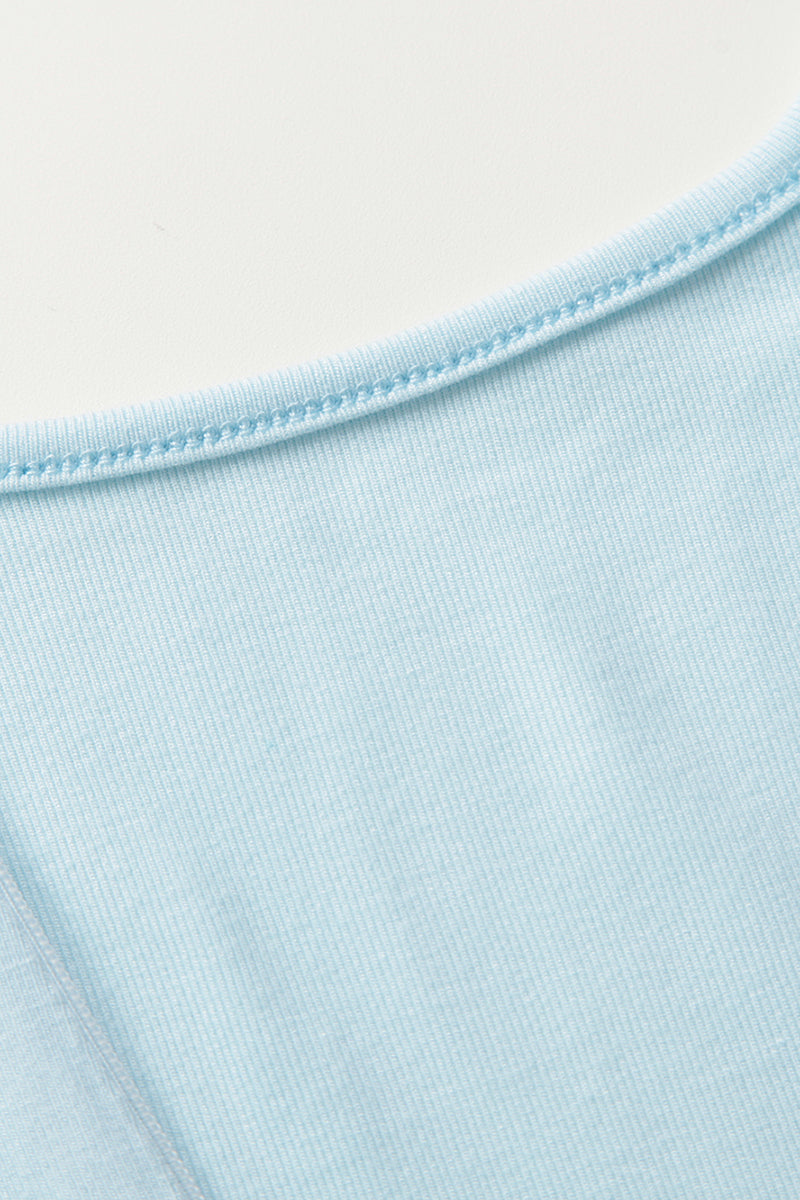 Zip Front Deep V-Neck Tee
