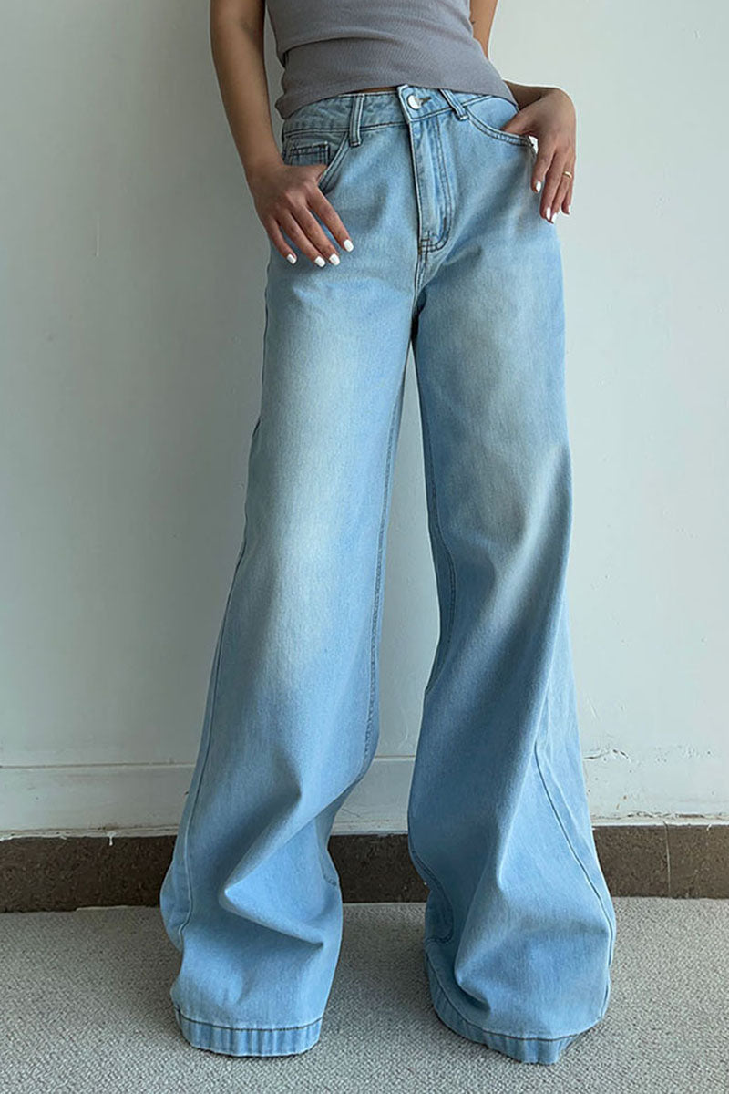 Wide Leg Casual Denim Jeans